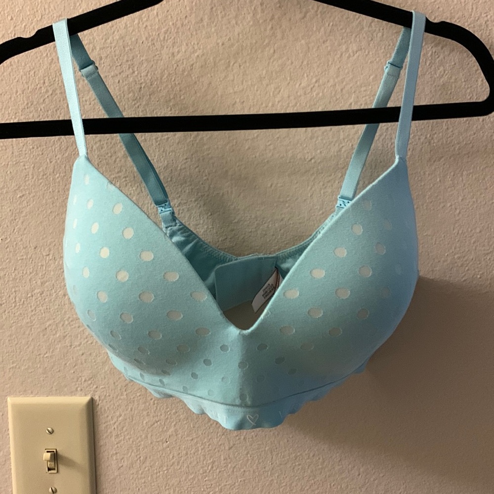 Light Blue Polka Dot Tshirt Bra